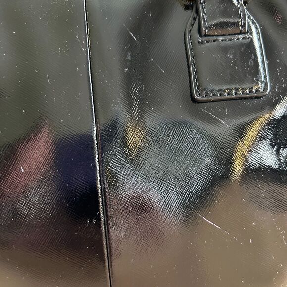 Tory Burch Black Patent Leather Robinson Tote Shoulder Bag - Picture 6 of 10